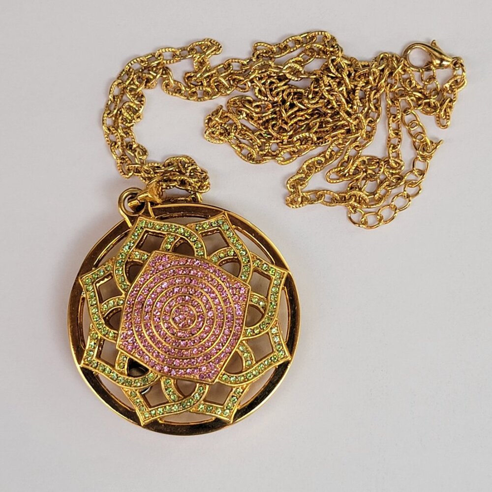 Stunning Joan Rivers Rhinestone Watch Pendant Chain Necklace - Picture 8 of 9